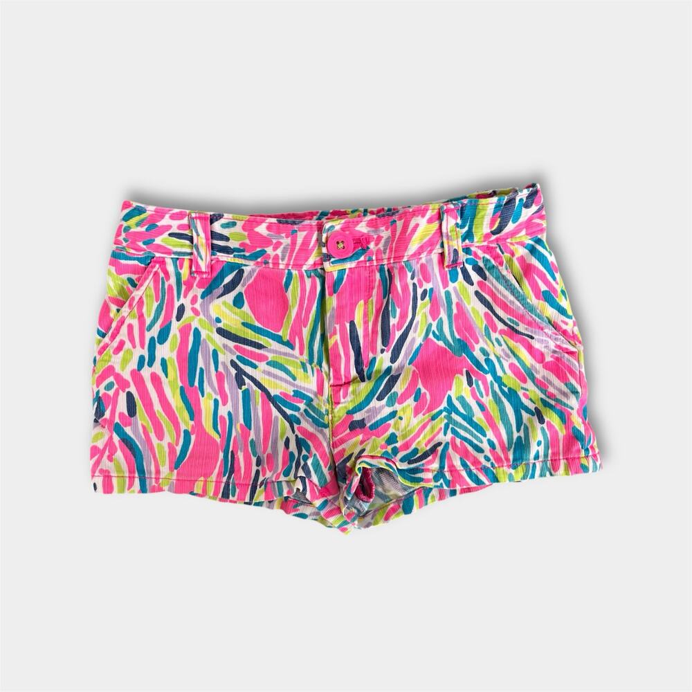 Lilly Pulitzer Girls Pink Palm Reader Shorts 7